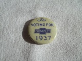 1937 I'm Voting For Chevrolet Button Pinback