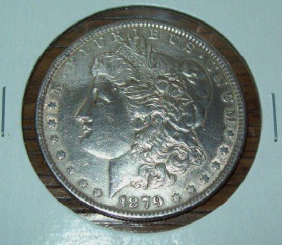 1879 Morgan Silver Dollar Coin XF/AU Nice