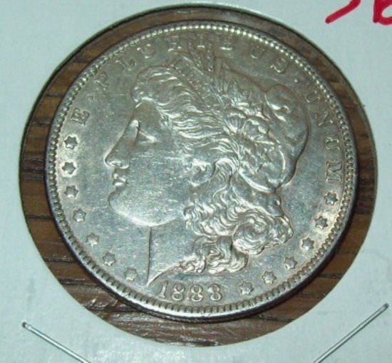 1888 Morgan Silver Dollar Coin AU Almost Uncirculated