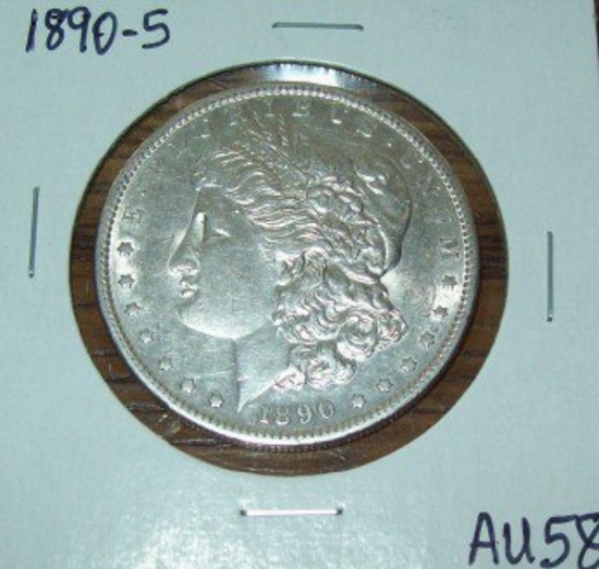 1890-S Morgan Silver Dollar Coin AU Almost Uncirculated