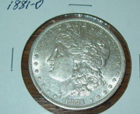 1881-O Morgan Silver Dollar Coin AU New Orleans Mint