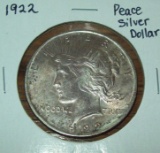 1922 Peace Silver Dollar Coin AU