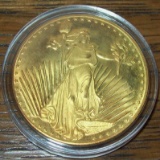 St. Gaudens Silvertowne Eagle 1 troy Oz. .999 Fine Silver Round Bullion Gold Guilded