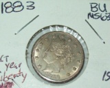 1883 No Cent Liberty Head V-Nickel Gem BU Nice High Grade Coin
