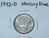 1942-D Mercury Dime Silver Coin Gem BU Uncirculated