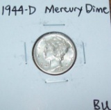 1944-D Mercury Dime Silver Coin Gem BU Uncirculated