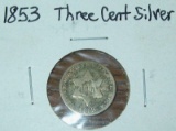 1853 Three Cent Silver Piece Coin