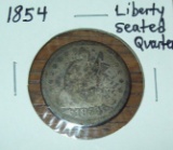 1854 Liberty Seated Quarter Coin G