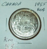 1955 Canada BU Uncirculated Silver Half Dollar Foreign Coin