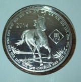 2014 Lunar Year of the Horse 1 troy oz. .999 Fine Silver Round