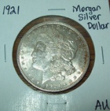1921 Morgan Silver Dollar Coin AU Almost Uncirculated