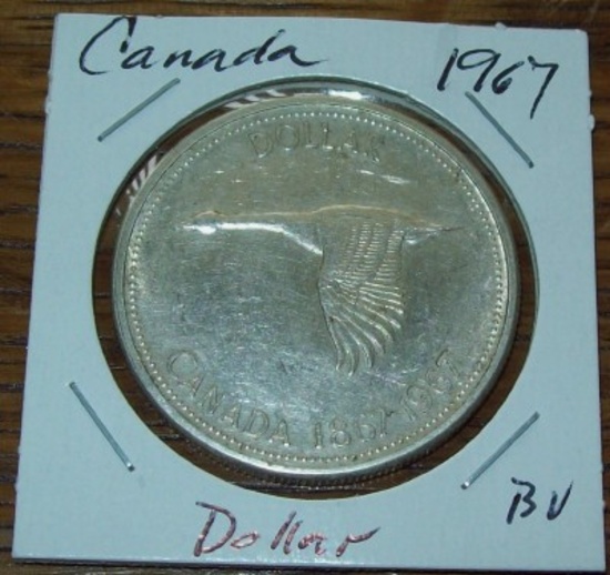 1967 Canada Silver Dollar Nice Coin Flying Goose 1 year type
