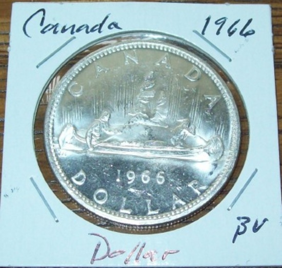 1966 Canada Silver Dollar Nice Coin