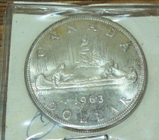 1963 Canada Silver Dollar Nice Coin