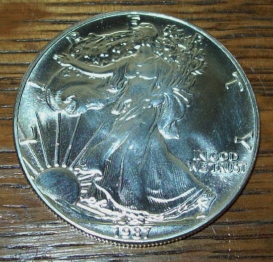 1987 American Silver Eagle 1 troy oz. .999 Fine Silver Dollar
