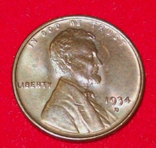 1934-D  Lincoln Cent BU Uncirculated