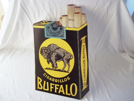 Buffalo Cigarillos Paper Cardboard Cut-Out Advertising Sign