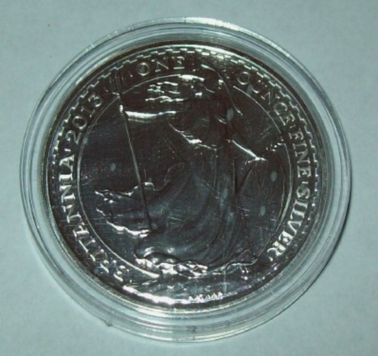 2013 Great Britain Britannia 1 Troy Oz. .999 Fine Silver Coin