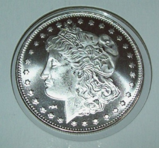 Morgan Dollar Design 1 Troy Oz. .999 Fine Silver Round