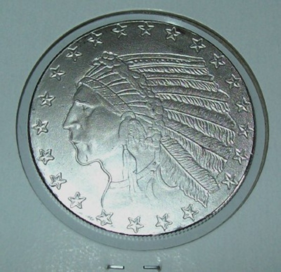Indian Head Eagle 1 Troy Oz. .999 Fine Silver Round