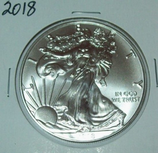2018 American Silver Eagle 1 Troy Oz. .999 Fine Silver Dollar Coin