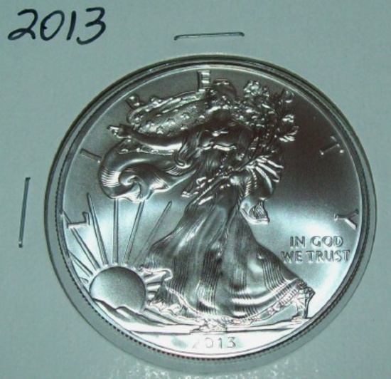 2013 American Silver Eagle 1 Troy Oz. .999 Fine Silver Dollar Coin