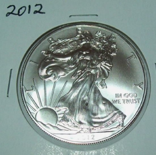 2012 American Silver Eagle 1 Troy Oz. .999 Fine Silver Dollar Coin