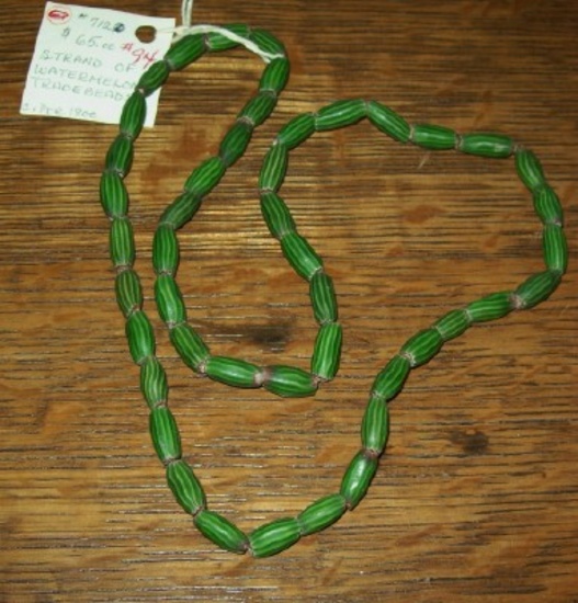 Vintage Strand of Watermelon Trade Beads 22 inches