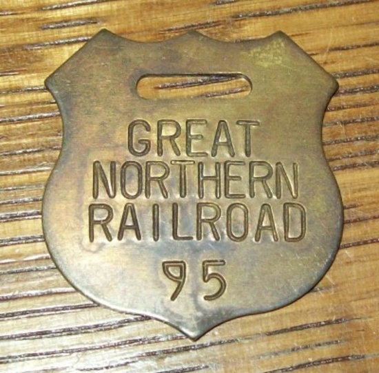 Great Northern Railroad Tag Shield Fob