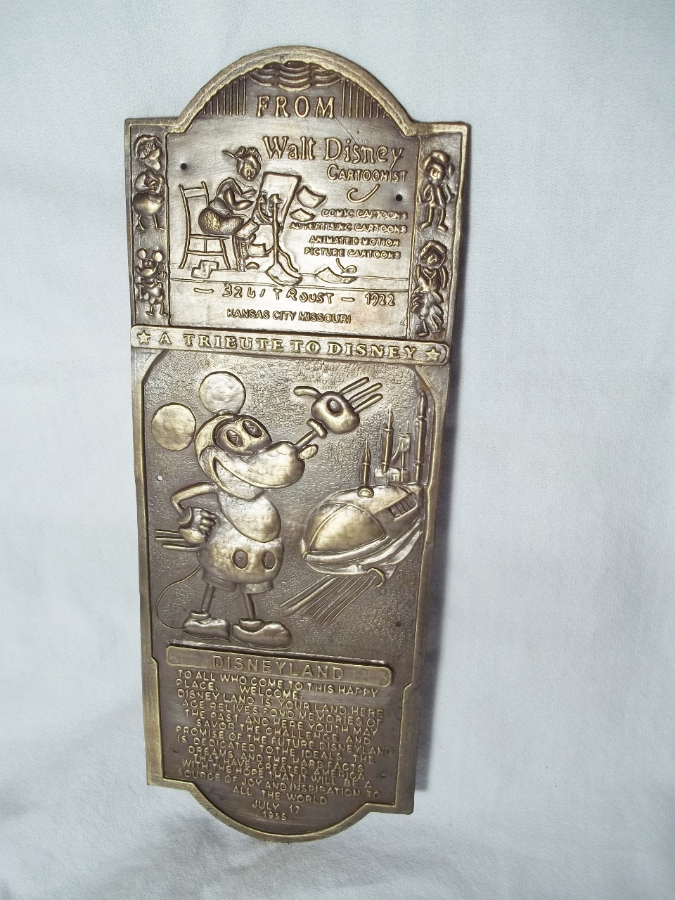 Brass Walt Disney Mickey Mouse July 17 1955 | Proxibid