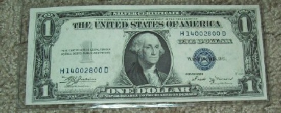1935-B $1 Silver Certificate Uncirculated Note Currency One Dollar