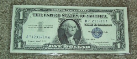 1957-A $1 Silver Certificate Uncirculated Note Currency One Dollar