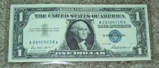 1957 $1 Silver Certificate Uncirculated Note Currency One Dollar