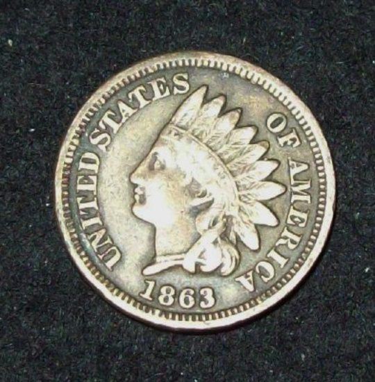 1863 Indian Head Cent Fine