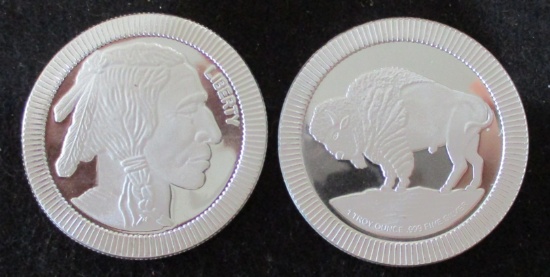 Buffalo Indian Head Stackable 1 troy oz. .999 Fine Silver Round