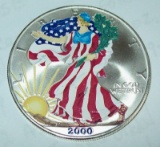 2000 American Silver Eagle Colorized 1 troy oz. .999 Fine Silver Dollar Coin