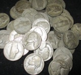 Roll of 40 War Jefferson Nickels 35% Silver 1942-S $2 Face Value 40 Coins