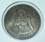 1921-D Topless Lady Morgan Hobo Dollar Fantasy Coin
