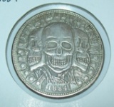 1884 Three Skulls Morgan Hobo Dollar Fantasy Coin