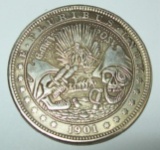 1901 Morgan Hobo Dollar Fantasy Coin Pirates Skull