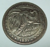 1891 Morgan Hobo Dollar Fantasy Coin Elephant