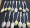 Lot of 15 Sterling Silver .925 Souvenir Spoons 9.26 troy oz. 288 grams Nice Floral ornate collection