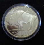 Buffalo Indian Head Gold Gilded 1 Oz. .999 Fine Silver Round