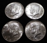 Lot of 4 1966 40% Silver BU Kennedy Half Dollars