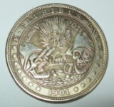 1901 Morgan Hobo Dollar Fantasy Coin Pirate Skulls