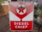 Porcelain Texaco Diesel Chief Diesel Fuel Station Sign