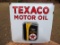 Texaco Motor Oil Clean Clear Golden Porcelain Gas Station Sign