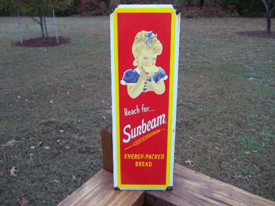 Porcelain Reach For Sunbeam Energy Packed Bread Sign Store Sign Display