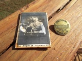 Adolf Hitler Der Fuhrer Glass Pocket Mirror & Brass Badge Reichstag Besuch In Berlin