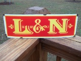 Porcelain L & N Railroad Sign Louisville Nashville Line